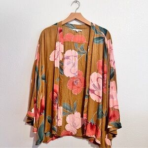 O'Neill Brown and Red Floral Top